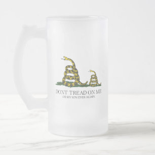 Taza De Cristal Esmerilado No Pises a Mí ni a Mi Hijo Bandera Gadsden Meme
