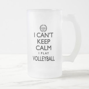 Taza De Cristal Esmerilado No puede guardar voleibol tranquilo