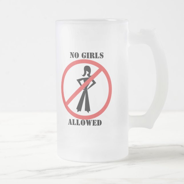 Taza De Cristal Esmerilado No se permiten Chicas (Derecha)