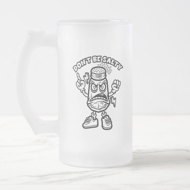 Taza De Cristal Esmerilado No seas salado, Ilustracion gracioso (Izquierda)