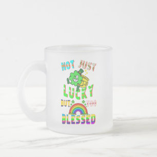 Taza De Cristal Esmerilado No Sólo Suerte, Sino También Bendecida.
