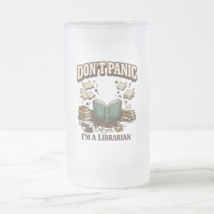 Taza De Cristal Esmerilado No te asustes soy bibliotecario Diseño de libros v