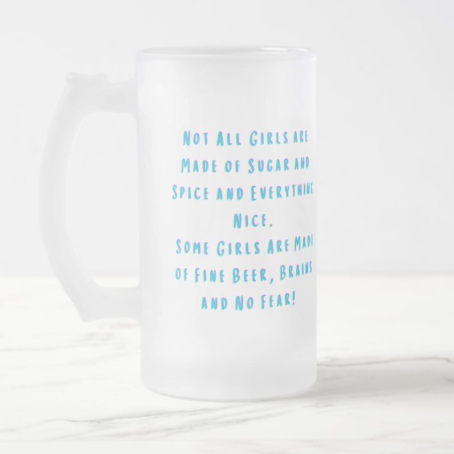 Taza De Cristal Esmerilado No todos los Chicas están hechos de azúcar y espec (Izquierda)