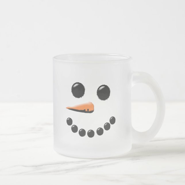 Taza De Cristal Esmerilado Noche de Snowman frente a vacaciones de invierno (Derecha)