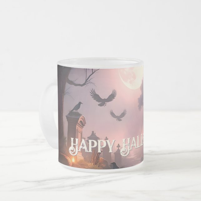 Taza De Cristal Esmerilado Noche de sombras - despierta una caída de Hallowee (Anverso izquierdo)