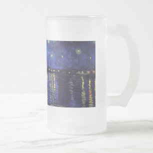 Taza De Cristal Esmerilado noche estrellada sobre el Ródano 1890