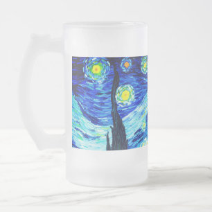Taza De Cristal Esmerilado Noche Van Gogh Starry