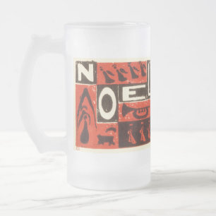 Taza De Cristal Esmerilado Noel Red