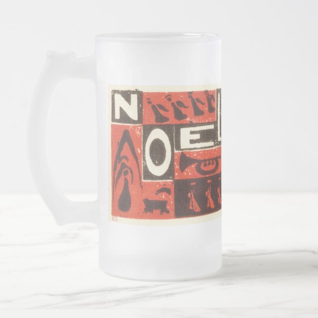 Taza De Cristal Esmerilado Noel Red (Izquierda)