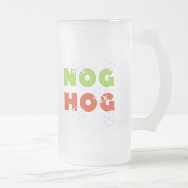 Taza De Cristal Esmerilado Nog Hog (Derecha)