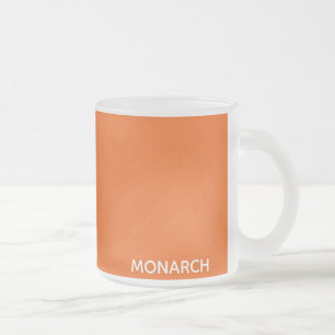 Taza De Cristal Esmerilado Nombre de color de la naranja de mariposa monarca