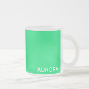 Taza De Cristal Esmerilado Nombre de color verde de Aurora
