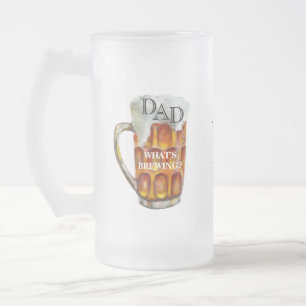 Taza De Cristal Esmerilado Nombre de monograma del Personalizado de papá sob