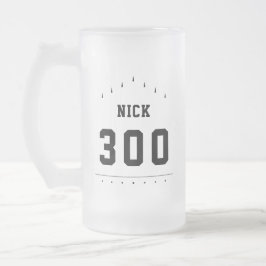 Taza De Cristal Esmerilado Nombre del Bowler y puntuación alta personalizada