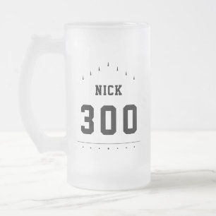 Taza De Cristal Esmerilado Nombre del Bowler y puntuación alta personalizada
