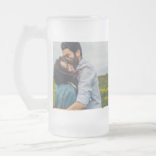 Taza De Cristal Esmerilado nombre monograma de pareja personalizado minimalis