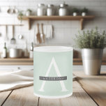 Taza De Cristal Esmerilado Nombre personalizado de la Casa de la Moneda de Pa<br><div class="desc">Nombre personalizado de la Casa de la Moneda de Pastel minimalista</div>