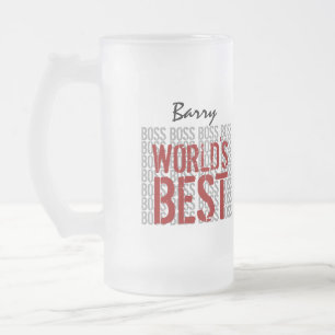 Taza De Cristal Esmerilado Nombre personalizado de la mejor nota de patrón d
