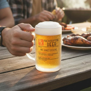 Taza De Cristal Esmerilado Nombre personalizado de la receta de cerveza diver