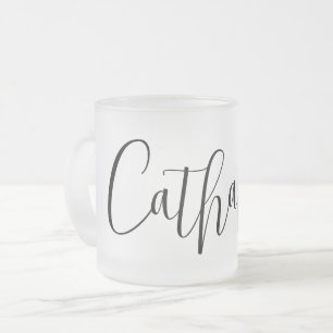 Taza De Cristal Esmerilado NOMBRE PERSONALIZADO - Guión de moda personalizado