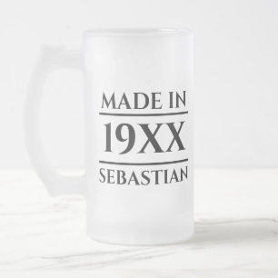 Taza De Cristal Esmerilado Nombre personalizado hecho en el año