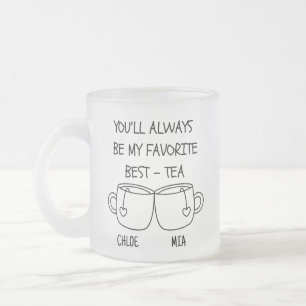 Taza De Cristal Esmerilado Nombre personalizado Mejor Amigo Bestie Funny