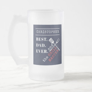 Taza De Cristal Esmerilado Nombre personalizado Mejor Maestro de Grill de Pap