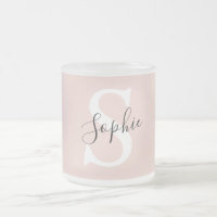 Nombre personalizado moderno Monograma Pastel rosa