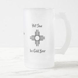 Taza De Cristal Esmerilado Nombre personalizado Regalo Nuevo México Zia Sun