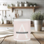 Taza De Cristal Esmerilado Nombre personalizado rosa pastel minimalista<br><div class="desc">Nombre personalizado rosa pastel minimalista</div>