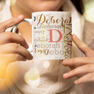 Taza De Cristal Esmerilado Nombre personalizado y tipografía inicial