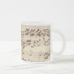 Taza De Cristal Esmerilado Notas de Música Antiguas - Partitura de Música de