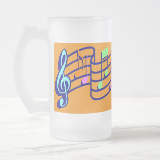 Taza De Cristal Esmerilado Notas Musicales