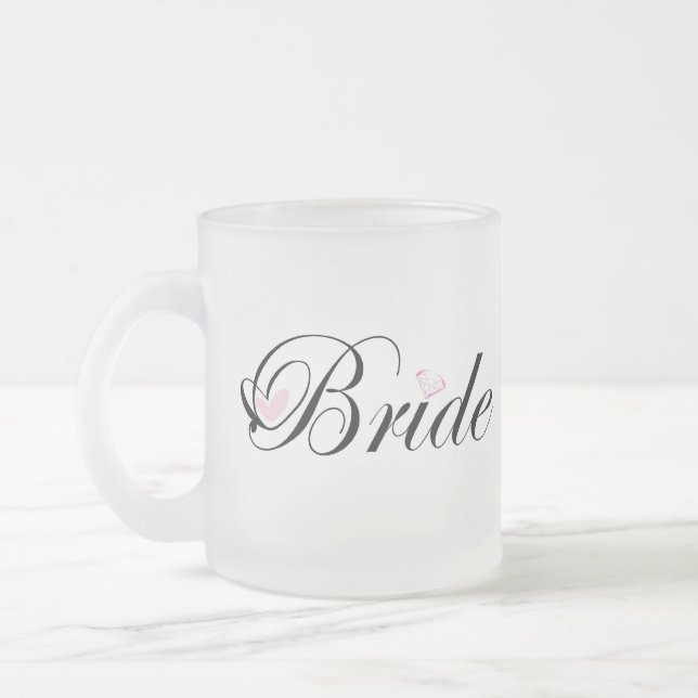 Taza De Cristal Esmerilado Novia (Izquierda)