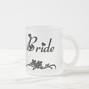 Taza De Cristal Esmerilado Novia clásica