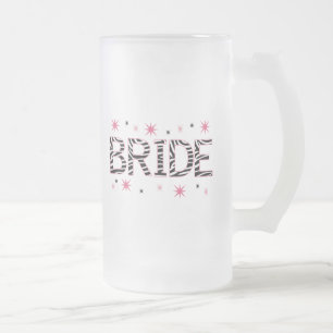Taza De Cristal Esmerilado Novia de la cebra