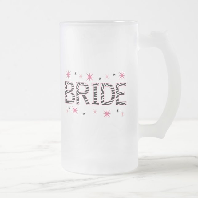 Taza De Cristal Esmerilado Novia de la cebra (Derecha)