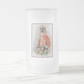 Taza De Cristal Esmerilado Novia de rojo en una boda china en Shanghai