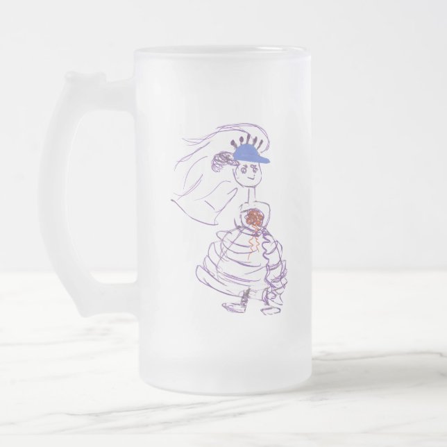 Taza De Cristal Esmerilado Novia fanática del béisbol (Izquierda)
