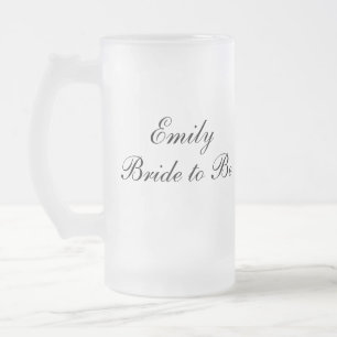 Taza De Cristal Esmerilado Novia personalizada para ser fanática