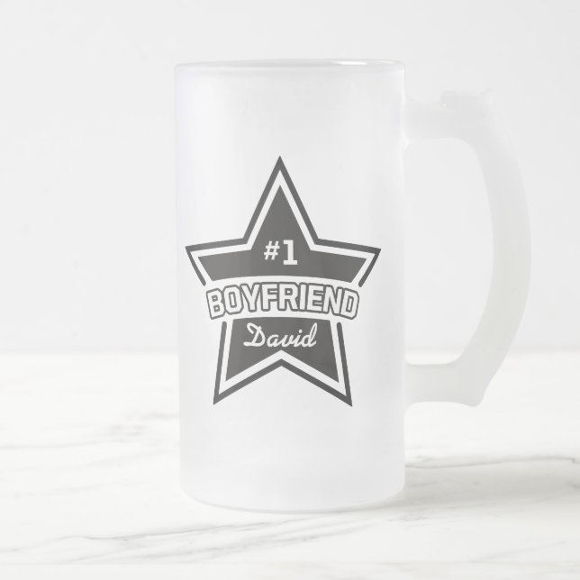 Taza De Cristal Esmerilado Novio #1 (Derecha)