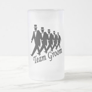 Taza De Cristal Esmerilado Novio del equipo (hombres)
