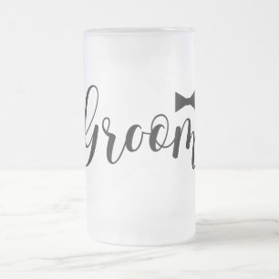 Taza De Cristal Esmerilado Novio Elegante Moderno