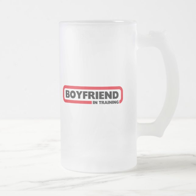 Taza De Cristal Esmerilado Novio en el entrenamiento - regalo de la tarjeta (Derecha)