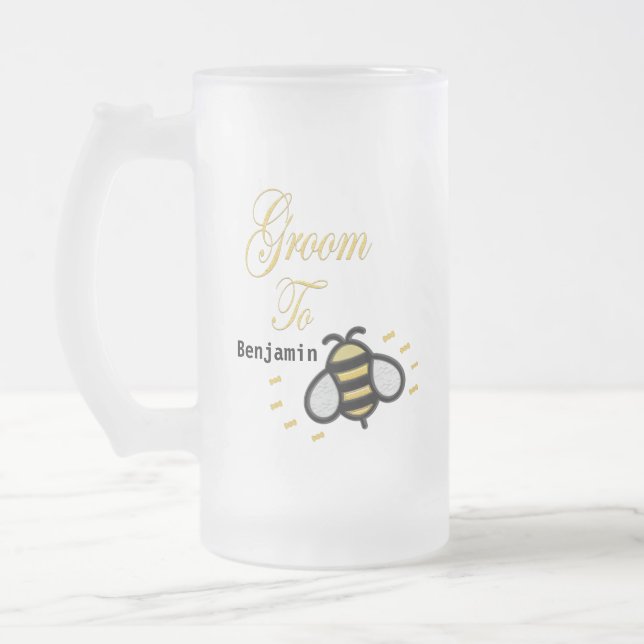 Taza De Cristal Esmerilado Novio Para Ser Fiesta de Despedida Personalizar (Izquierda)