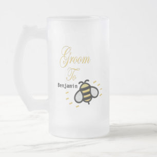 Taza De Cristal Esmerilado Novio Para Ser Fiesta de Soltero Personalizar