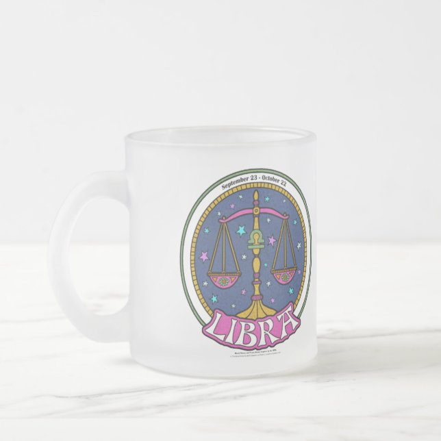 Taza De Cristal Esmerilado NP Libra Frosted Glass Mug (Izquierda)