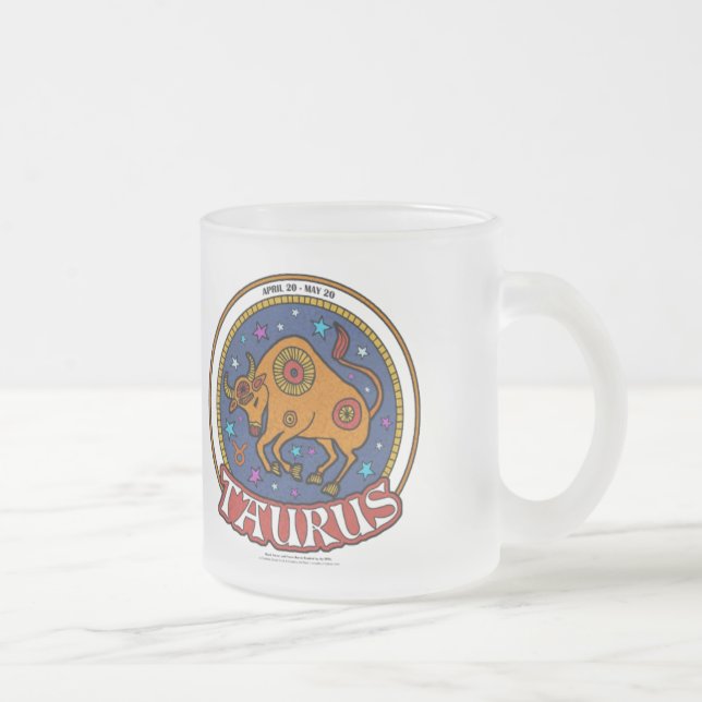 Taza De Cristal Esmerilado NP Taurus 10oz Frosted Glass Mug (Derecha)