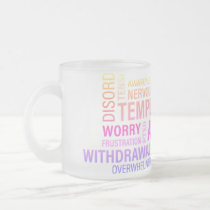 Taza De Cristal Esmerilado Nube de palabras crónicas.