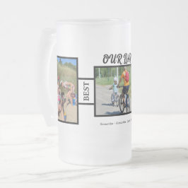 Taza De Cristal Esmerilado Nuestro Papá Mejor Papá Fotocolage Personaliza Pad